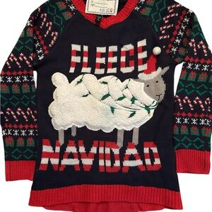 Kids With Love Derek Ugly Christmas Sweater Fleece Navidad Sheep 7/8